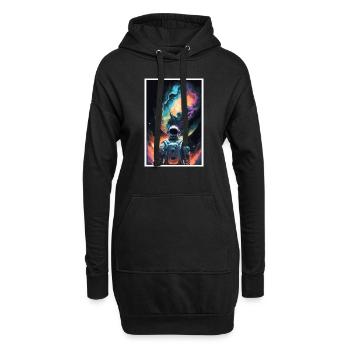 Astronaut Futuristisch Raumfahrt Weltall Universum - Hoodie-Kleid - Schwarz - Vorne