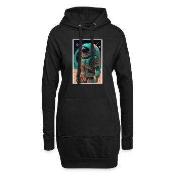 Astronaut Futuristisch Raumfahrt Weltall Universum - Hoodie-Kleid - Schwarz - Vorne