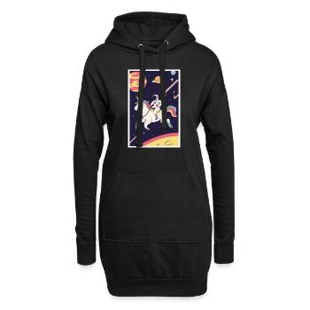 Astronaut Futuristisch Raumfahrt Weltall Universum - Hoodie-Kleid - Schwarz - Vorne