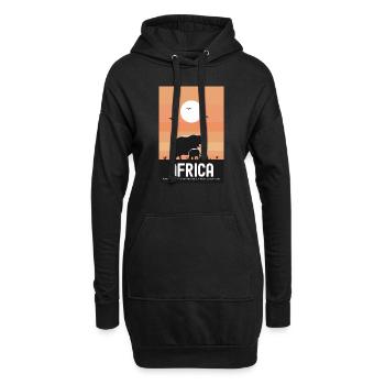 Africa where every step reveals a new adventure - Hoodie-Kleid - Schwarz - Vorne