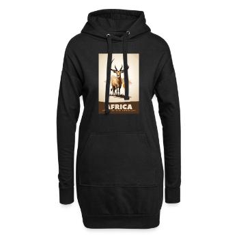 Africa where the wild things are - Hoodie-Kleid - Schwarz - Vorne