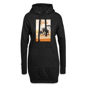 Africa where the wild things are - Hoodie-Kleid - Schwarz - Vorne