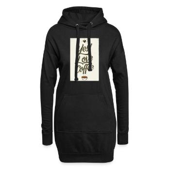 Café Oui J’aime le café Coffeelovers 005 - Sweat-shirt à capuche long Femme - noir - Devant