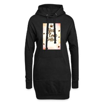 Café Oui J’aime le café Coffeelovers 005 - Sweat-shirt à capuche long Femme - noir - Devant