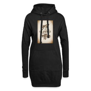 Café Oui J’aime le café Coffeelovers 005 - Sweat-shirt à capuche long Femme - noir - Devant