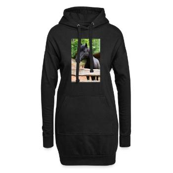 wunderschönes schwarze Ponystute Bianca - Hoodie-Kleid - Schwarz - Vorne