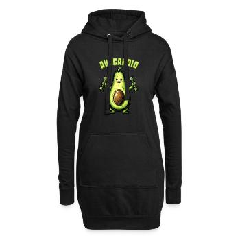 Avocardio - exotische Fitness-Frucht - Hoodie-Kleid - Schwarz - Vorne