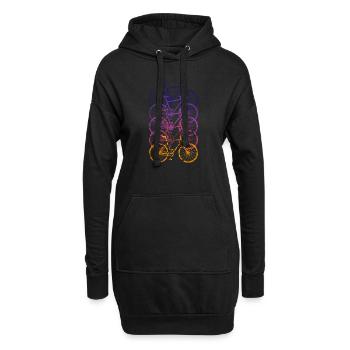Bicycle Road Bike Vintage Retro Grunge - Hoodie Dress - black - Front