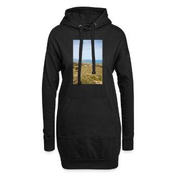 Paysage de Kos et vue sur le littoral - Sweat-shirt à capuche long Femme - noir - Devant