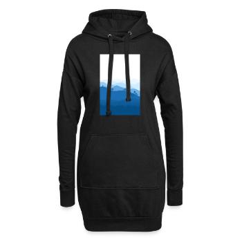 Blaue berge Hintergrund - Hoodie-Kleid - Schwarz - Vorne