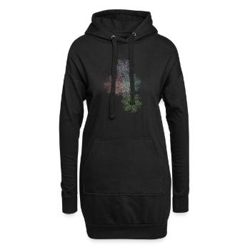 5 Feder-Sonnen - Hoodie-Kleid - Schwarz - Vorne