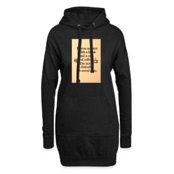 Wenn du mich mit einem Buch und einer Tasse Kaffee siehst. - Hoodie-Kleid - Schwarz - Vorne
