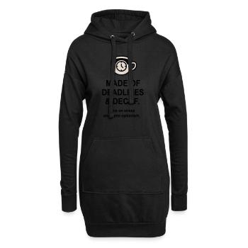 Dates limites et décaféiné - Sweat-shirt à capuche long Femme - noir - Devant