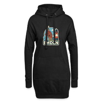 Emden - Hoodie-Kleid - Schwarz - Vorne