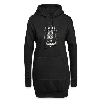 J’aime le café en disant drôle - Sweat-shirt à capuche long Femme - noir - Devant