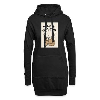 La tête dans les nuages - Sweat-shirt à capuche long Femme - noir - Devant