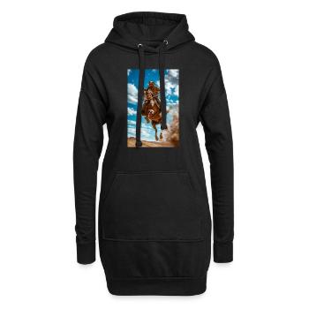 Saut épique de cow-boy - Sweat-shirt à capuche long Femme - noir - Devant