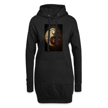 Cyber Yin Yang Gleichgewicht - Hoodie-Kleid - Schwarz - Vorne
