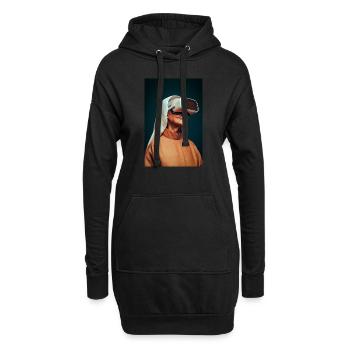 La foi future dans la réalité virtuelle - Sweat-shirt à capuche long Femme - noir - Devant