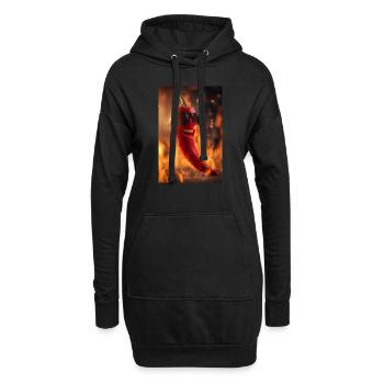 M. Chili apporte la chaleur - Sweat-shirt à capuche long Femme - noir - Devant