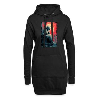 Weinende Freiheitsstatue - Hoodie-Kleid - Schwarz - Vorne