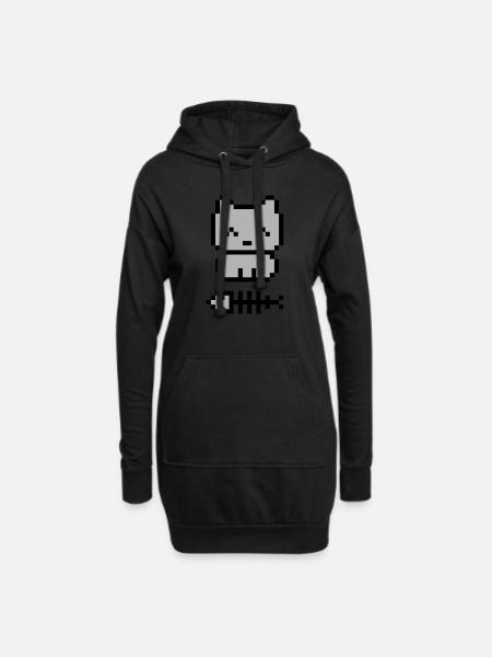 pixelkitten - Hoodie-Kleid - Schwarz