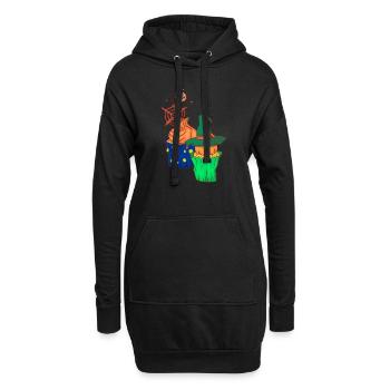 Gâteau au muffin Halloween - Sweat-shirt à capuche long Femme - noir - Devant