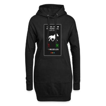 Shetlandpony appelle le téléphone portable Sort Drôle Drôle - Sweat-shirt à capuche long Femme - noir - Devant