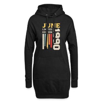 Juni 1990 - Geburtstagsgeschenk Juni 1990 Juni - Hoodie-Kleid - Schwarz - Vorne