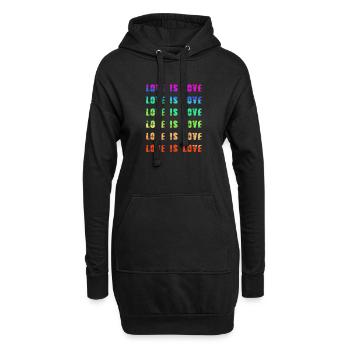 l’amour est l’amour, les cœurs, coloré, arc-en-ciel, l’amour - Sweat-shirt à capuche long Femme - noir - Devant