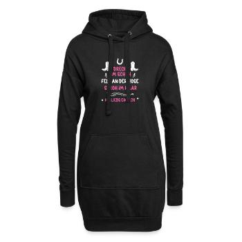 Pferdemädchen Pferde Spruch Pferdeliebe Cowgirls - Hoodie-Kleid - Schwarz - Vorne