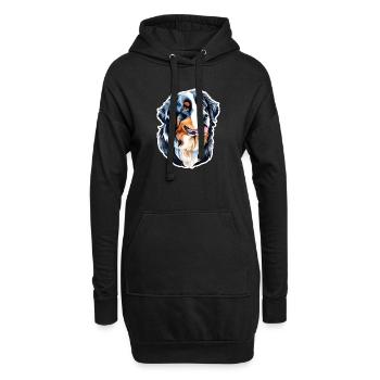 Berner Sennenhund Wasserfarben - Hoodie-Kleid - Schwarz - Vorne