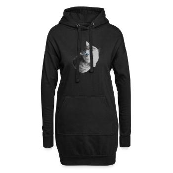 Maya the cat - Hoodie Dress - black - Front