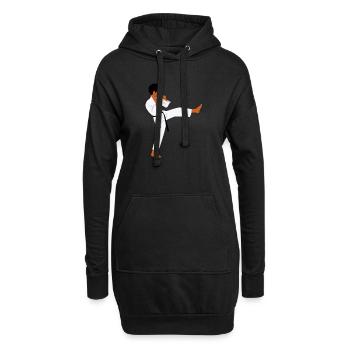 Motif d’arts martiaux dans une ligne minimaliste - Sweat-shirt à capuche long Femme - noir - Devant