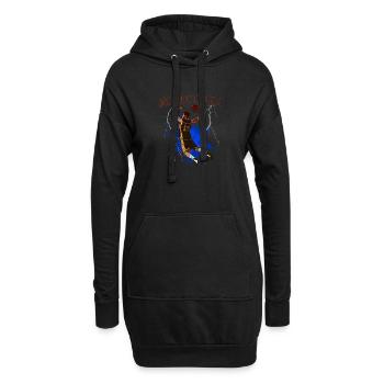 Blitz-Dunk: Elektrischer Basketball - Hoodie-Kleid - Schwarz - Vorne