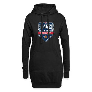 Französischer Fußballmeister | Neuer Emblem-Stil - Hoodie-Kleid - Schwarz - Vorne