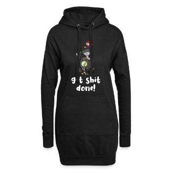 Humorvoller Industrieschrubber mit Schmutzthema - Hoodie-Kleid - Schwarz - Vorne