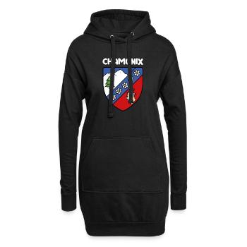 Hinweis Mignon Chamonix Mont Blanc Haute Savoie - Hoodie-Kleid - Schwarz - Vorne