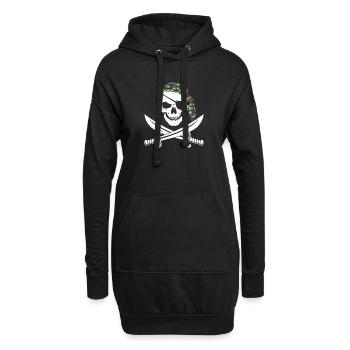 Arrr! Piratenschädel Autismus Bewusstsein Puzzleteil - Hoodie-Kleid - Schwarz - Vorne