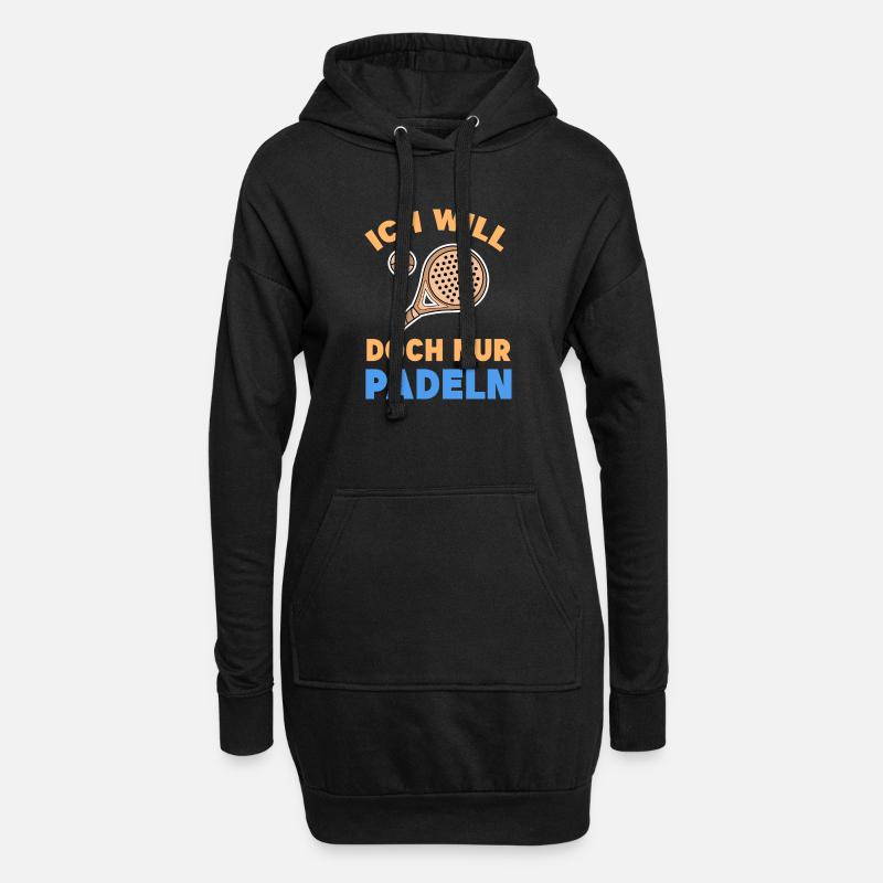 Spieler Schläger Turnier Statement Sportart Bälle - Hoodie-Kleid - Schwarz