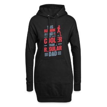 Laufender Papa - Hoodie-Kleid - Schwarz - Vorne