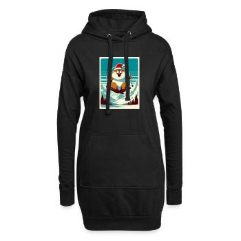 Marmotte Ski logo Vintage - Sweat-shirt à capuche long Femme - noir - Devant