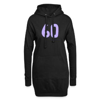 60. 60 ANS. 60e ANNIVERSAIRE. ANNIVERSAIRE 60 ANS. - Sweat-shirt à capuche long Femme - noir - Devant