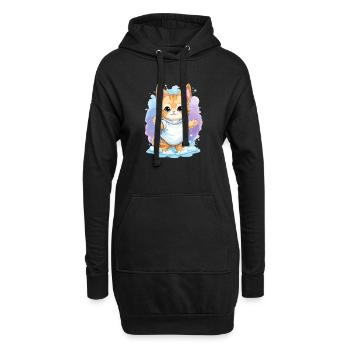 Mignon bébé chat - Sweat-shirt à capuche long Femme - noir - Devant