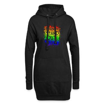 NÉ POUR SE DÉMARQUER, PAS POUR S’INTÉGRER - Sweat-shirt à capuche long Femme - noir - Devant