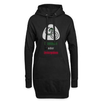 Renouveler ou périr - Sweat-shirt à capuche long Femme - noir - Devant