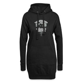 Drumset Silhouette mit Spiegelung lustiger Spruch - Hoodie-Kleid - Schwarz - Vorne