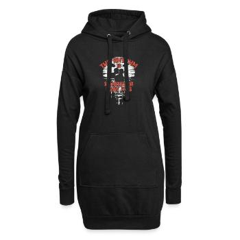 Drumset Silhouette mit Spiegelung lustiger Spruch - Hoodie-Kleid - Schwarz - Vorne