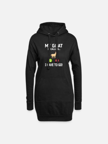Chèvre - Sweat-shirt à capuche long Femme - noir