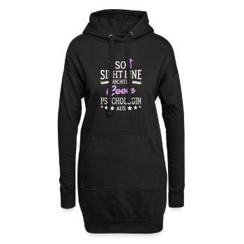 So sieht eine richtig coole Psychologin aus - Hoodie-Kleid - Schwarz - Vorne